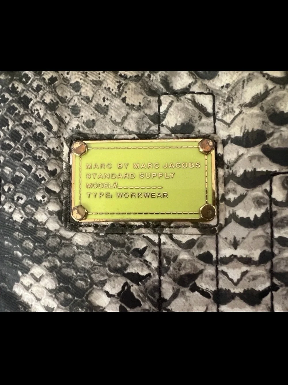 Marc by Marc Jacobs Gray Snake-Print iPad bag